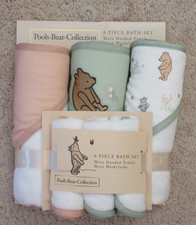 Pooh Bear Collection Classic Winnie the Pooh 6 Piece Bath Set Hooded Towels Wash