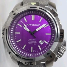 Aragon Purple Dial Men's Automatic Watch A414 50mm