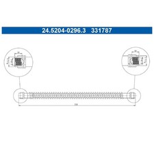 2x ATE Bremsschlauch vorne 99635513903 99635563701 | 24.5204-0296.3