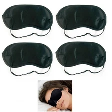 4 Pack Silk Sleep Eye Mask Blindfold Elastic Headband Travel Nap