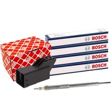 FEBI Steuergerät + BOSCH Glühkerzen Satz für MERCEDES NISSAN OPEL RENAULT