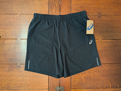 ASICS Men s Running Shorts Med. Black Athletic Training Gym Shorts New w/ Tags