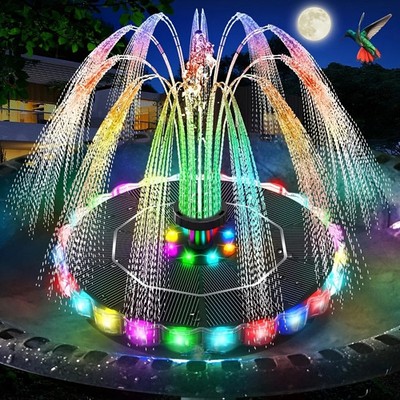 NEW Solar Fountain, Upgrade 3.5W Solar Bird Bath Fountains With Colorful Lights
