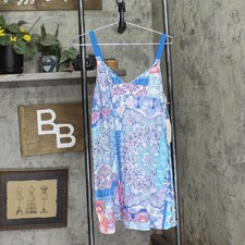 linea Donatella Womens Knit Slip Nightgown 167e9af10609c1 Blue Multi S