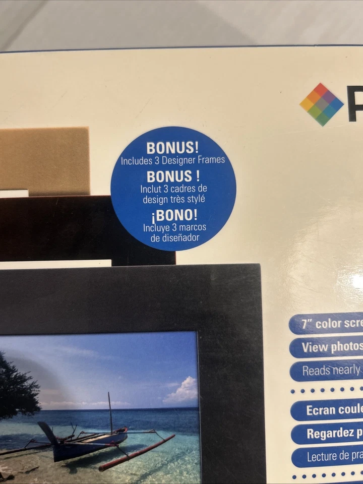 Polaroid 7" Digital Photo Frame Kit Bonus Includes 3 Designer Frames XSA-00750B - Image 2 of 4