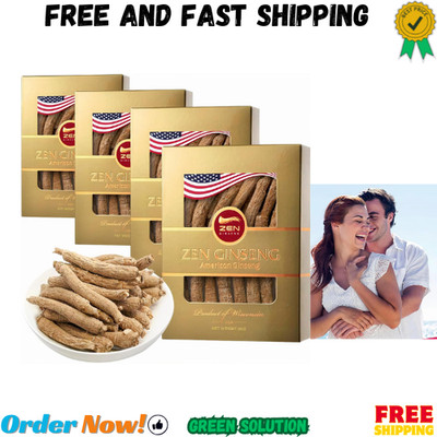 4 Boxes of American Wisconsin Ginseng  Small Long Root  Premium Quality Panax...