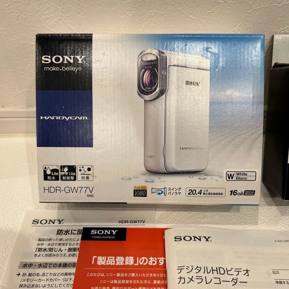 SONY HDR-GW77V White Handycam Digital HD Camcorder Waterproof 16GB w/Box - Image 2 of 4