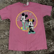 Vintage Mickey  Co Minnie  Mickey Pink Tee 90  s Girls Size 10/12