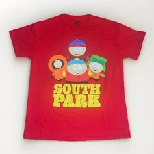 SOUTH PARK T shirt Medium Red Kenny Cartman Kyle Stan Graphic Tee Comedy Central
