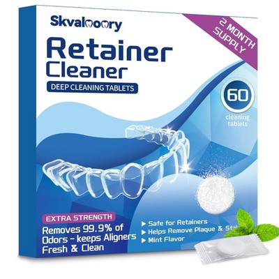 Retainer Cleaner Tablets for Invisalign and Dental Appliances, Removes Odor P...