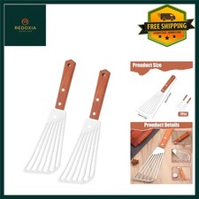 Professional Stainless Steel Spatula Set Wood Handle 2-Piece 11 Inch