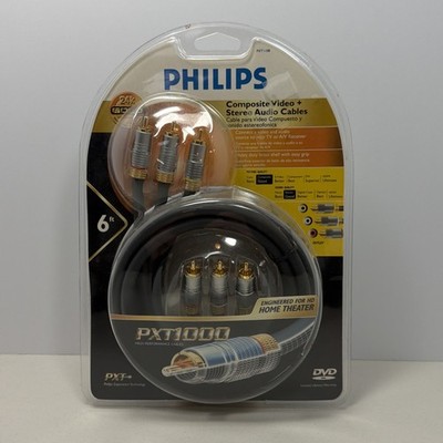 Philips PXT1000 Series: PXT1108 6ft Composite Video + Stereo Audio Cables