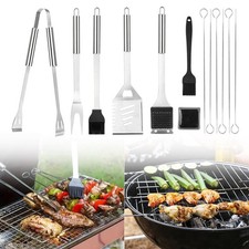 Stainless Steel 14X Barbecue Tool Set BBQ Griddle Accessories Garden Cooking Kit