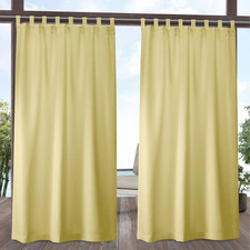 (2) MARTHA STEWART EVERYDAY 100% Cotton Tab-Top Panels (41" x 84") ~ Pale Yellow