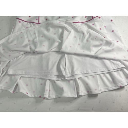 Nanette Lepore Tennis Golf Skirt White Pink Pleated Skort Pickleball Sz XL - Imagen 5 de 8