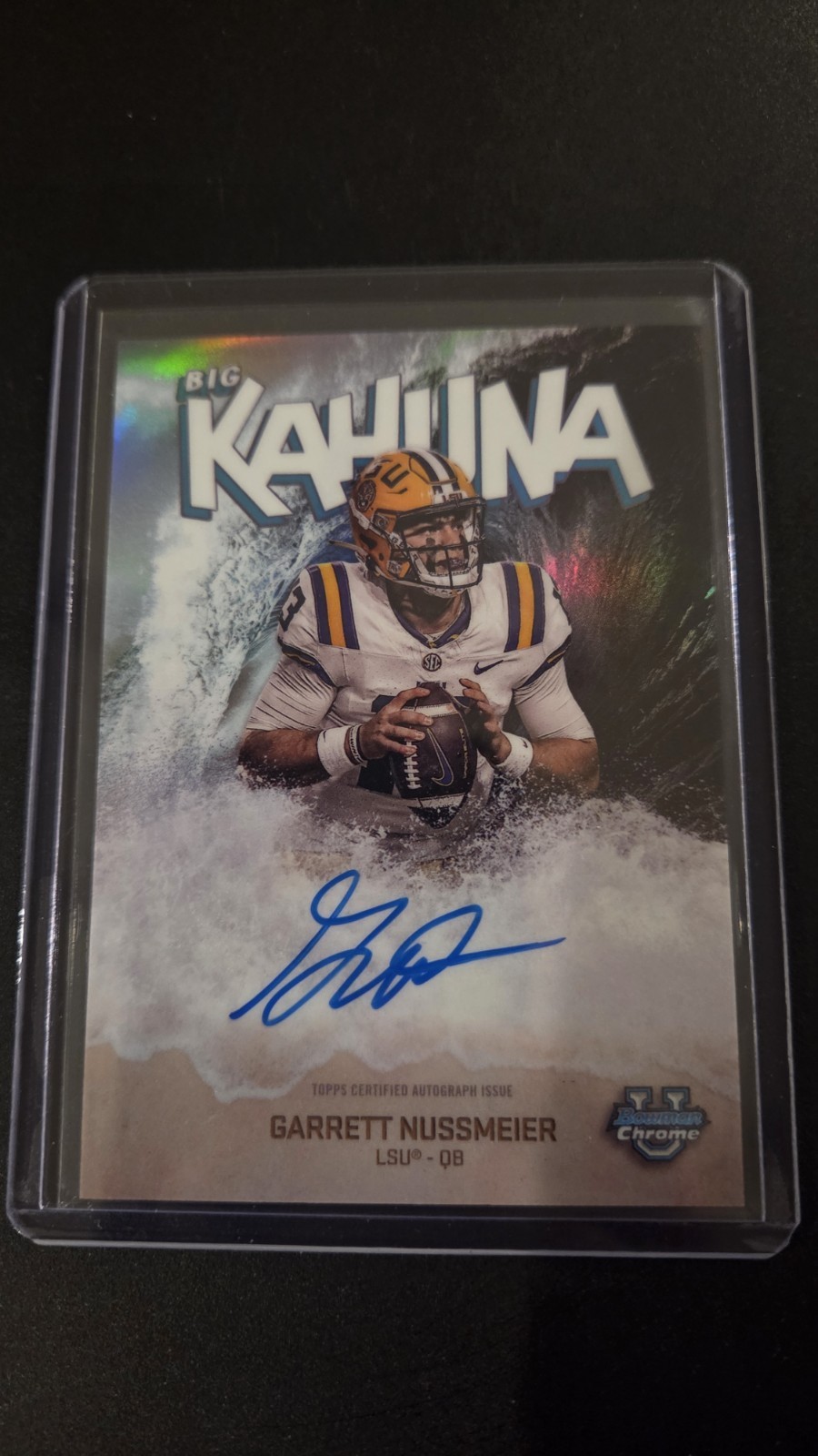 2025 Bowman Chrome U Garrett Nussmeier Big Kahuna LSU On Card Auto SP