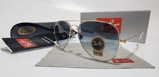 New Ray-Ban RB3025 Aviator Pilot Sunglasses 58mm Gold Frame Gradient Blue Lenses