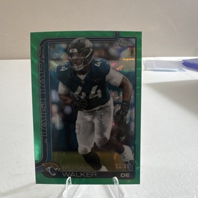Topps 2025 Topps Chrome Travon Walker #141 Jaguars Green Refractor 80/99