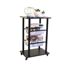 Rolling Storage Carts with Wheels, Heavy Duty Rolling Service Cart, 4-Tier Re...