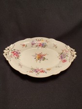 Vintage ROYAL CROWN DERBY Posies Porcelain Footed Trinket Bowl Dish