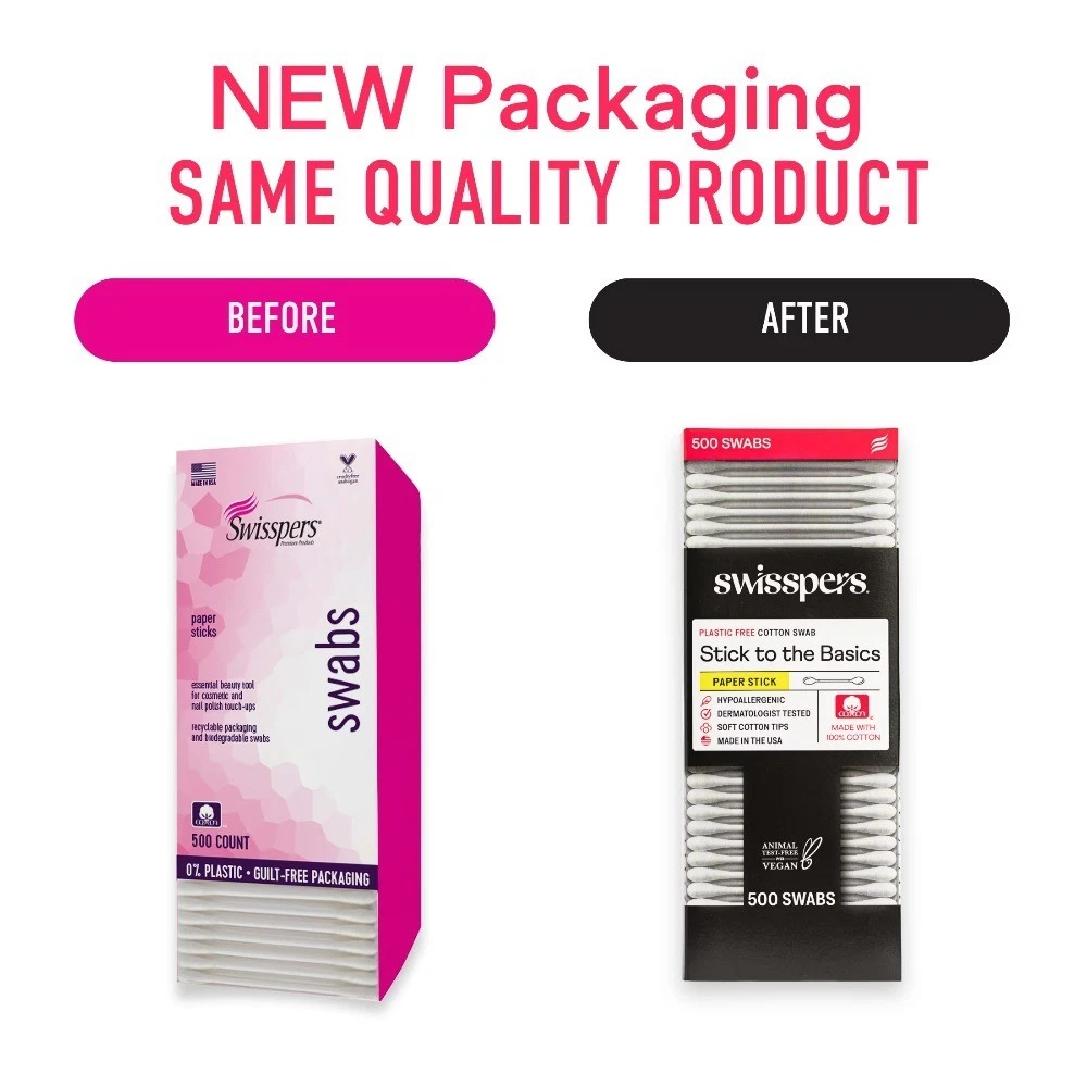 500ct Paper Stick Cotton Swabs Plastic Free Eco Friendly Packaging - thumbnail 2