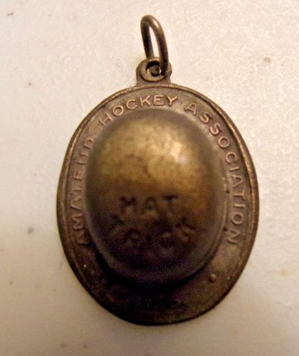 U.S. Amateur Hockey Association Vintage 1940's Hat Trick Charm Pendant
