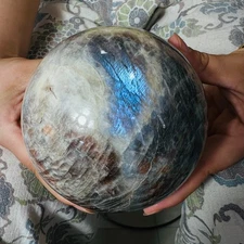 4.18LB  Natural Moonstone Ball Quartz Crystal Polishing Ball Healing Decoration