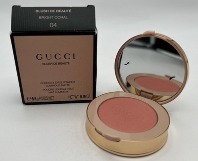 Gucci Blush De Beaute Cheek & Eye Powder Luminous Matte 04 Bright Coral NEW NIB