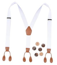 Suspenders for Men Button End Adjustable Y-Back Elastic 47 Inches