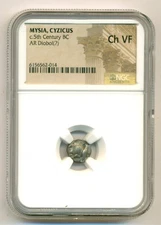 Ancient Greek Mysia - Cyzicus c 5th Century BC AR Possible Diobol Ch VF NGC
