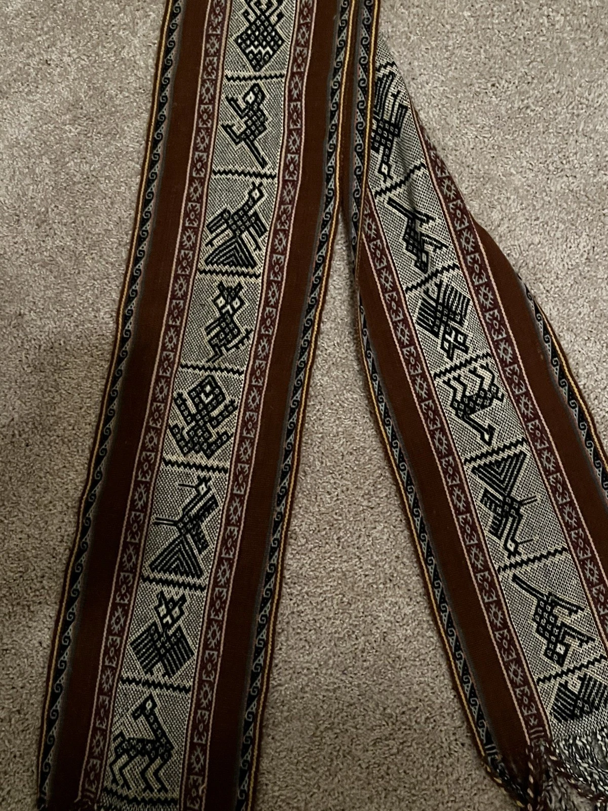 Alpaca Scarf Peruvian Inca Pattern Handmade