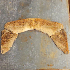 Vintage Lady's Classic Formal Fur Collar Wrap, Brown/Beige with Red Satin Lining