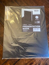 11x14 Binder with Sleeves Black 24 Pockets Display 48 Pages Large Folder NEW