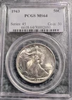 1943 Silver Walking Liberty Half Dollar MS64 PCGS