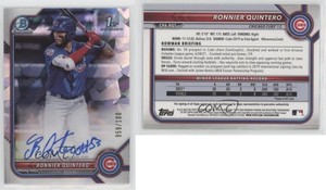 2022 Bowman Chrome Prospect Atomic Refractor /100 Ronnier Quintero #CPA-RQT Auto