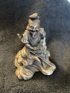 Ebisu Silver Sculpture from Japan (90% silver) - Stunning Detail