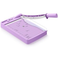 12" Guillotine Paper Cutter, Heavy Duty 12-Sheet Capacity Trimmer for Cardsto...