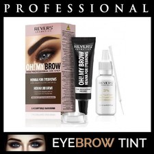 HENNA EYEBROW EYELASH TINT Lasting Brow Dye Paint Cream Brown Black Full Kit Set
