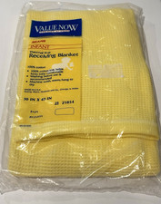 VTG Sears Infant Thermal Knit Receiving Blanket Cotton Waffle Weave Yellow NEW