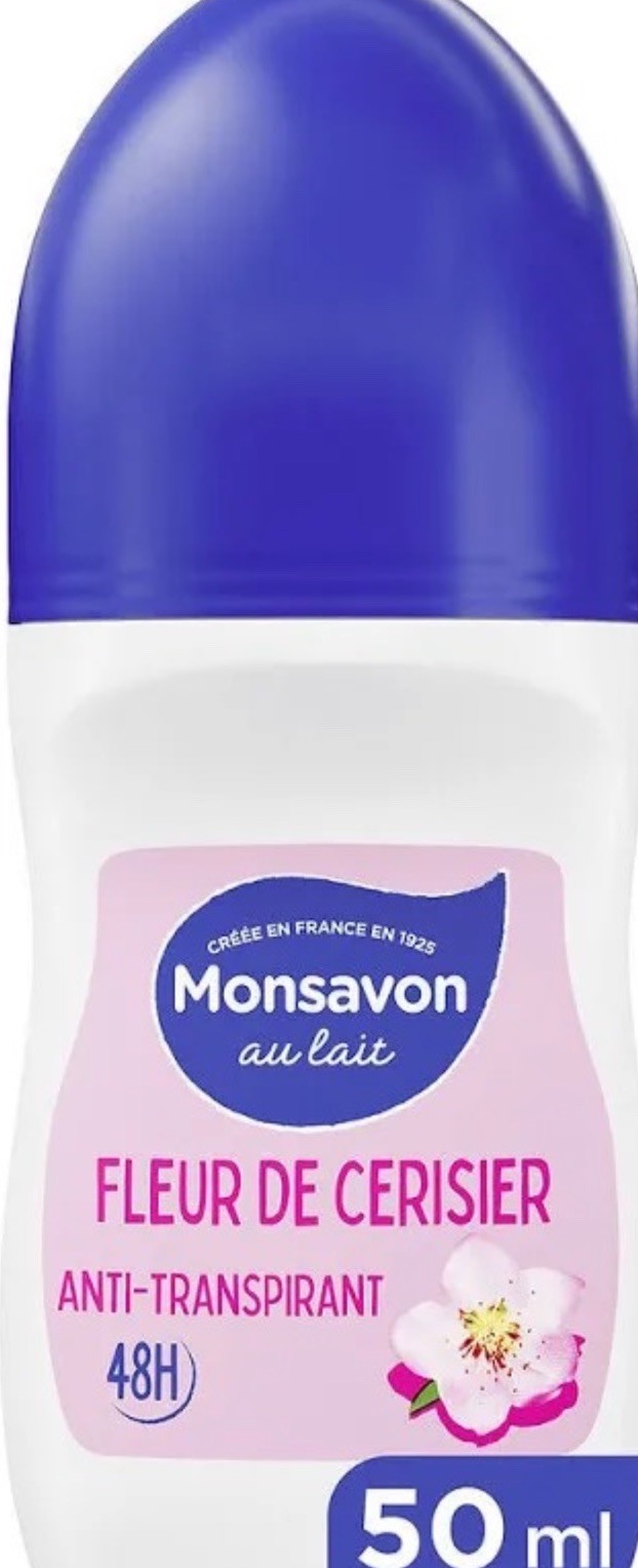 Déodorant bille fleur de cerisier Monsavon lot de 3 flacons nomades pour le sport et le bureau