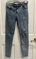 ZARA Girls Skinny Leg 4 Pocket Button Fly Blue Jeans SIZE 13-14 Teen Pre Loved