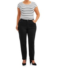 Terra  Sky Womens Plus Size 18WP Classic Straight Leg Jeans with Tummy Control