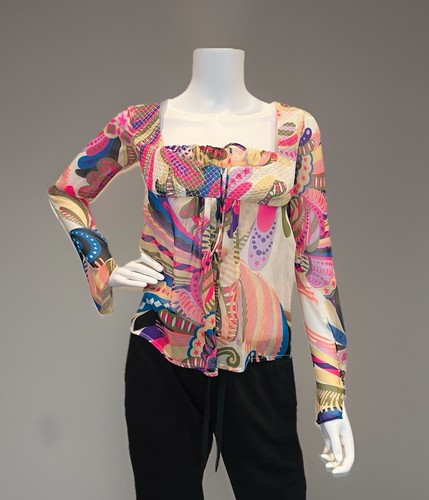 Top de seda estampado vintage Gianni Versace talla 4/40 excelente estado