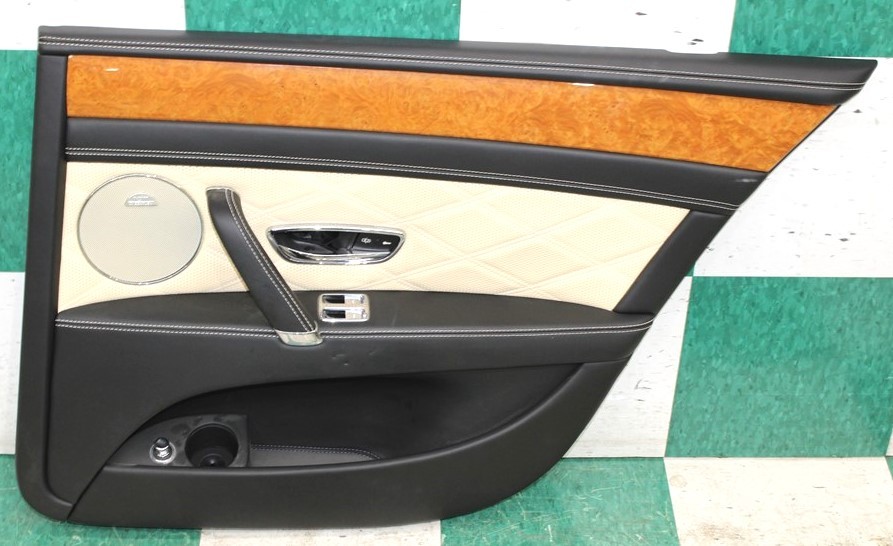 14' Flying Spur 4DR Black Beige Leather Wood RH R Rear Door Trim Panel Passenger