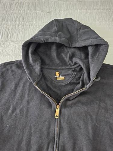 Carhartt Men's Large K122 Heavyweight Full Zip Hooded Sweatshirt Knit Black - Bild 6 von 15