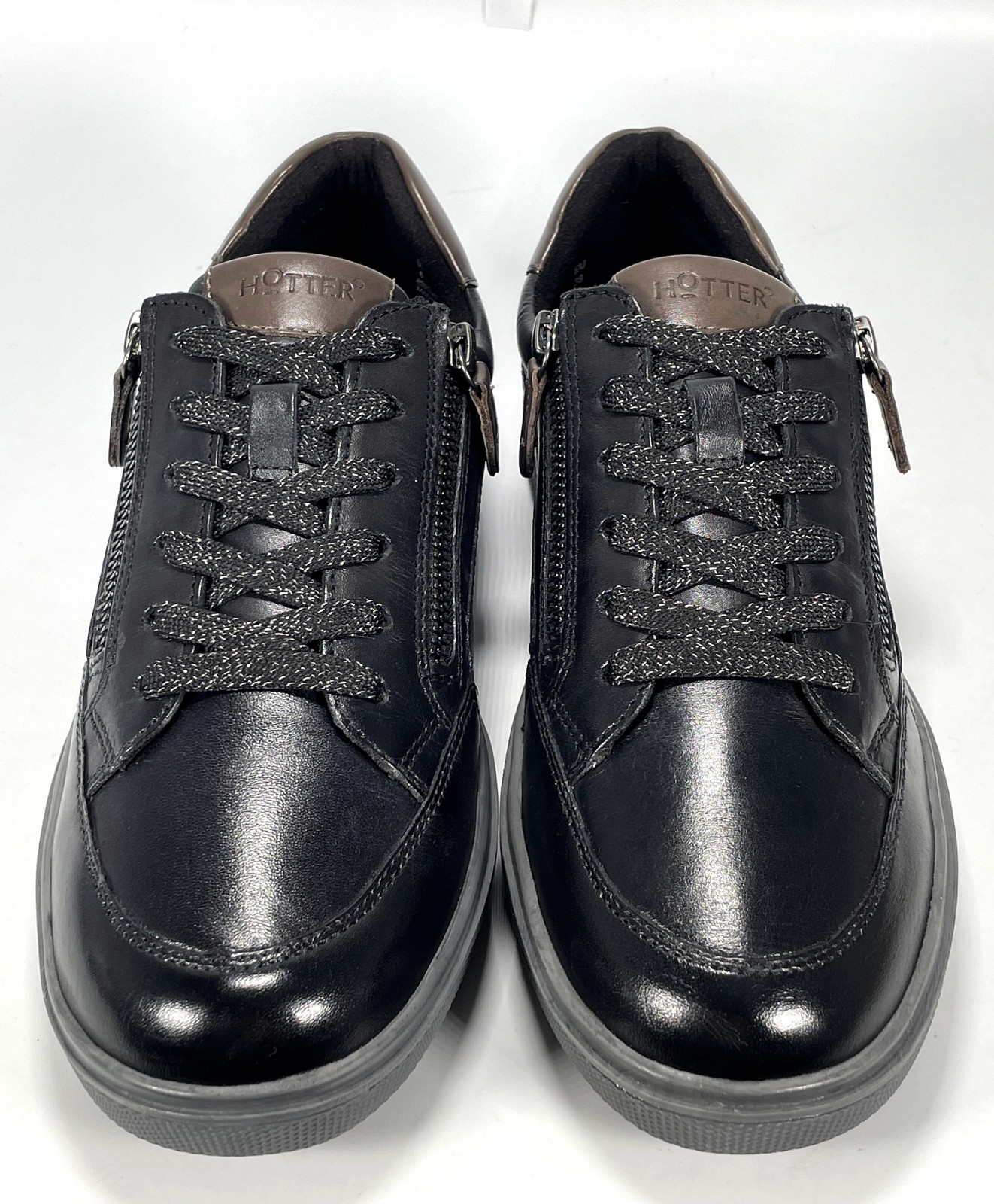 RRP £90 Brand New Hotter Tambre Women's Black Leather Low Trainers Size 6 image 5