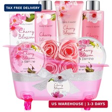 Body Earth Spa Gifts for Women Self Care Kit - 8pcs Cherry Blossom Jasmine B