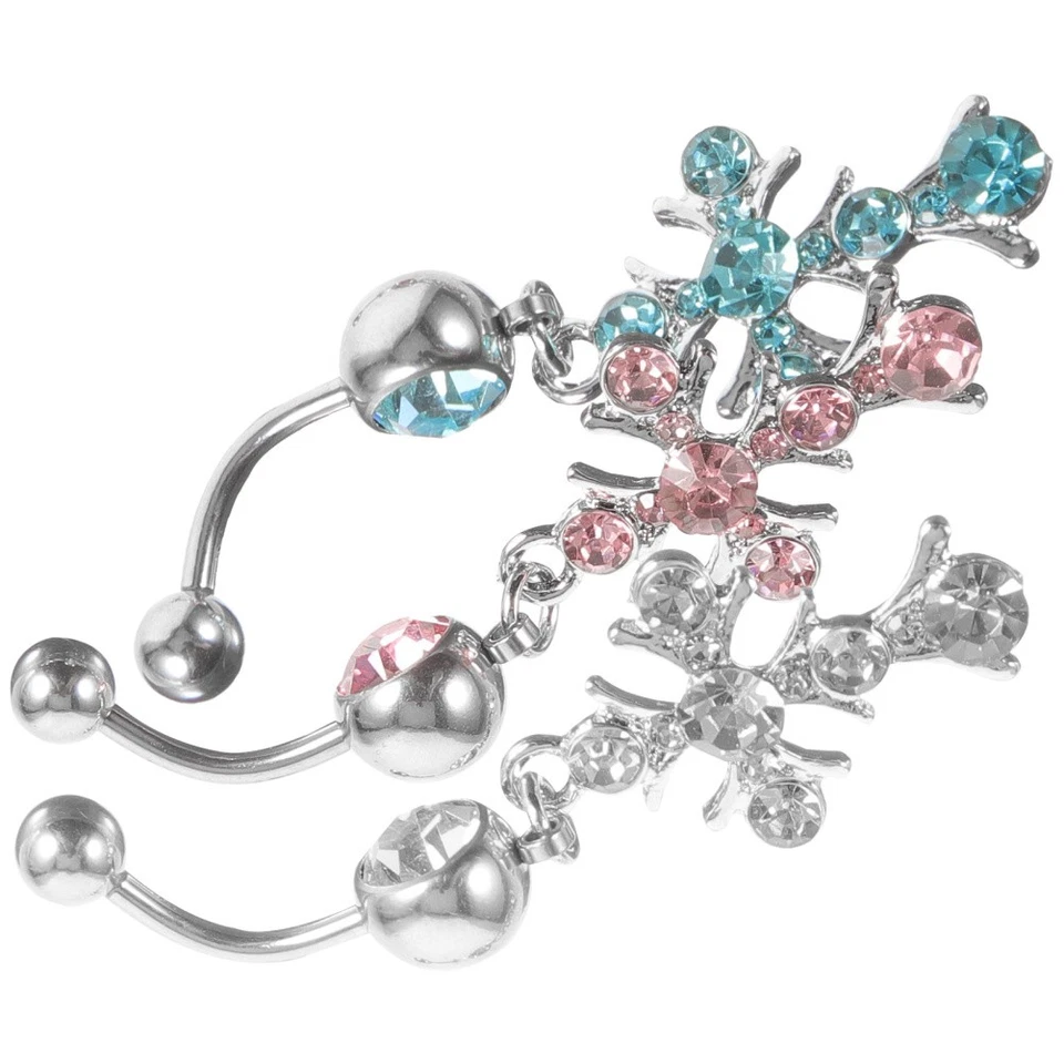  3 Pcs Strass Schmuck Bauchnabel Ring Body Piercing Körperschmuck - Bild 4 von 4