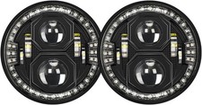 RGB 7'' Halo Remote LED Headlights Kit For 97-18 Jeep Wrangler JK TJ LJ READ