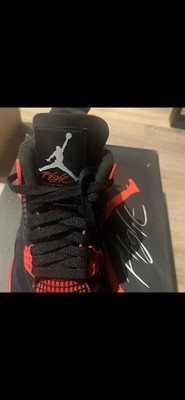 Jordan Air Jordan 4 Red Thunder Black/Red Men s Mid Top Basketball Sneakers